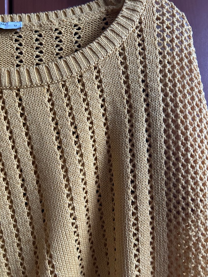 Bej Bohem Örgü Kadın Kazak - Görsel 3