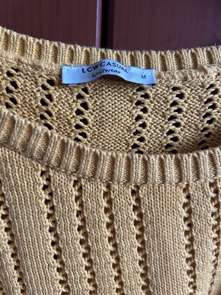 Bej Bohem Örgü Kadın Kazak - Görsel 4