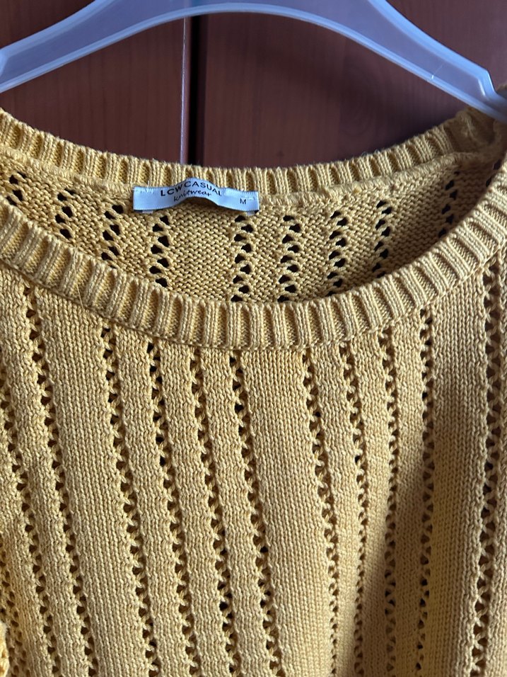 Bej Bohem Örgü Kadın Kazak - Görsel 5