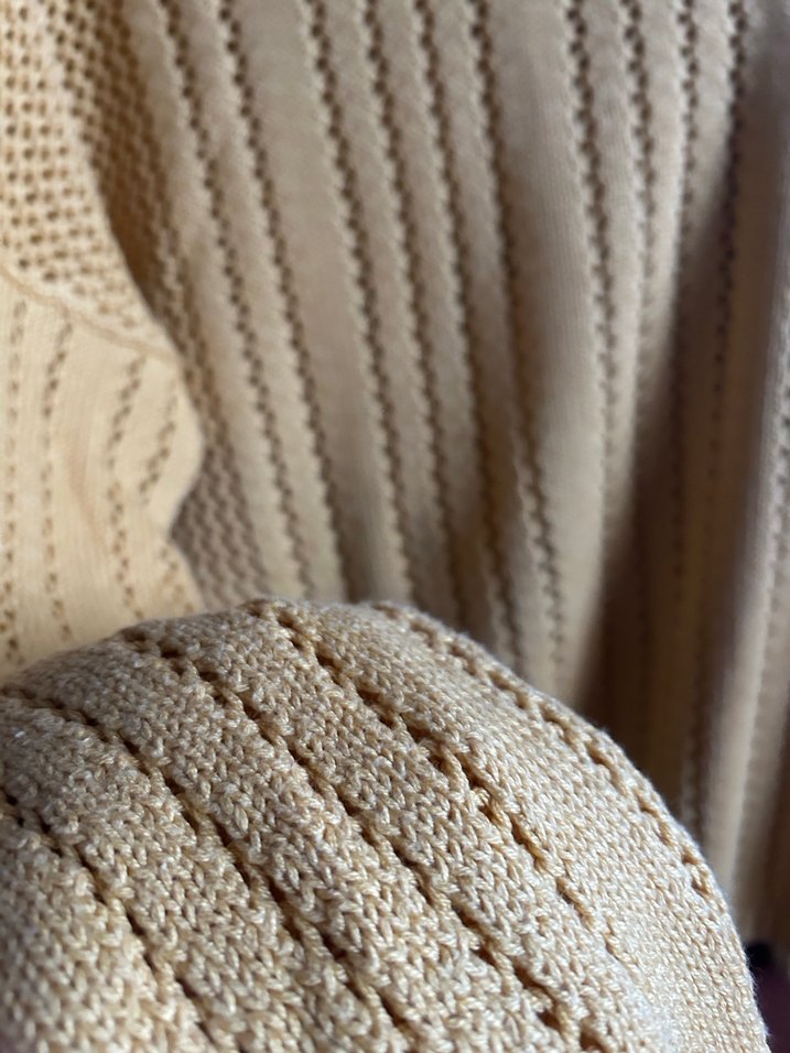 Bej Bohem Örgü Kadın Kazak - Görsel 2