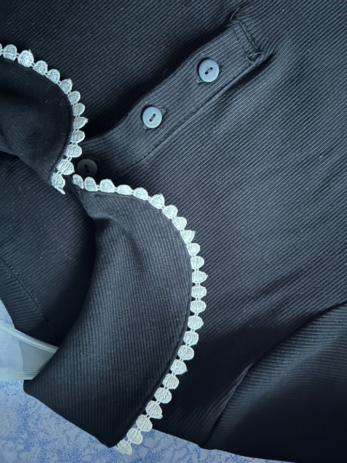 Düğmeli Siyah Kadın Triko Elbise - Görsel 5