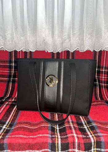 Siyah Deri Tokalı Kadın Çanta - Görsel 2