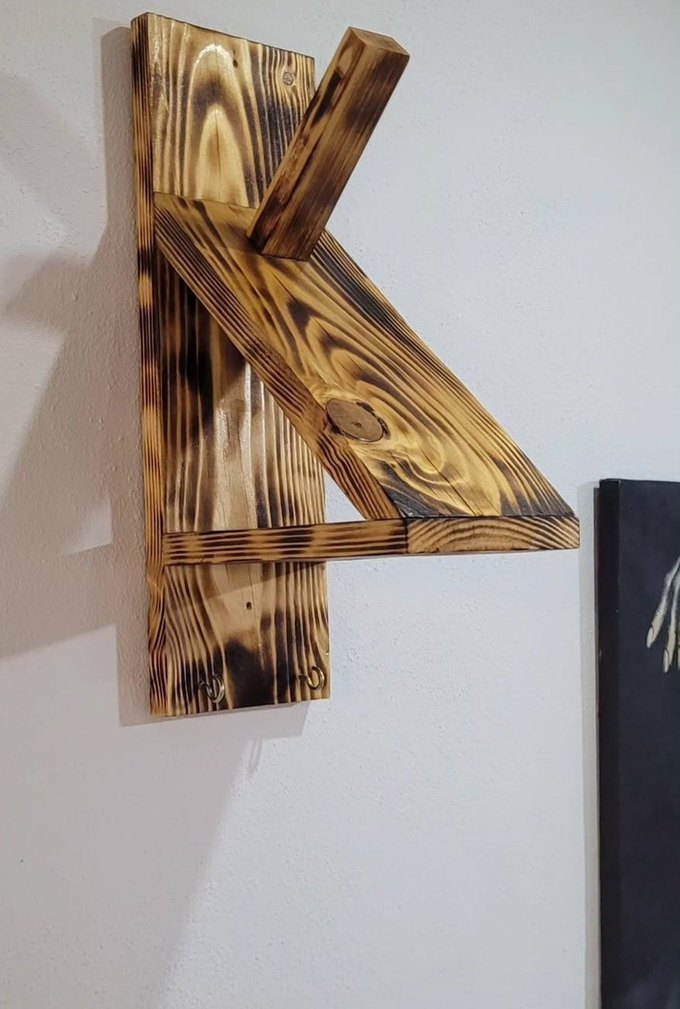 kasklık standı ahşaptan - Görsel 2