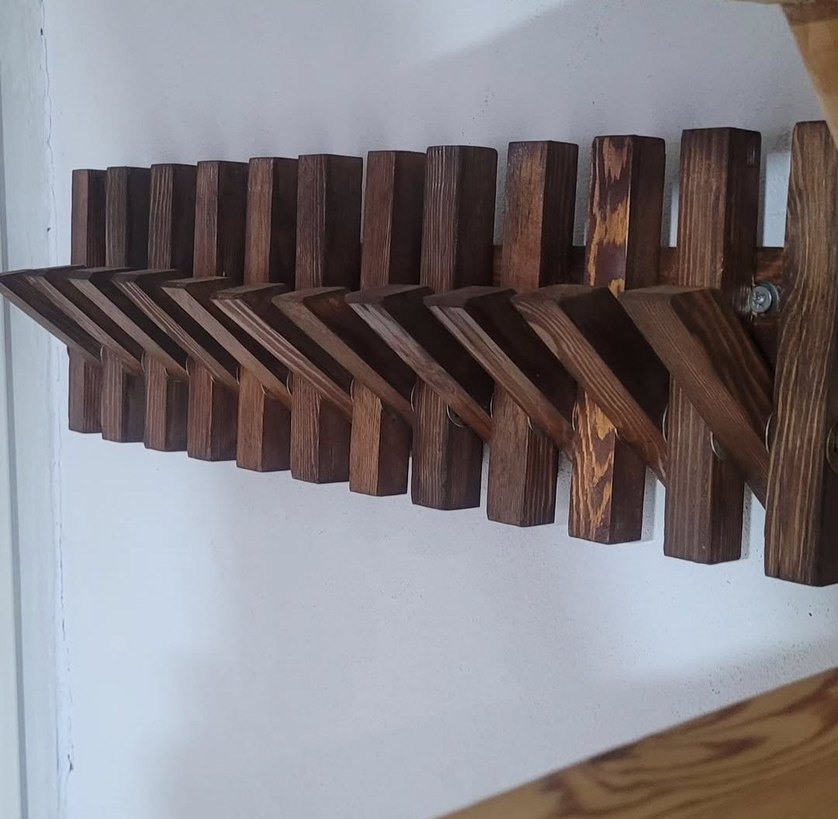 Doğal ahşap açılır kapanır askılık... - Görsel 3