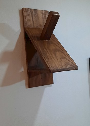 ahşap el yapımı ceviz rengi kasklık - Görsel 4