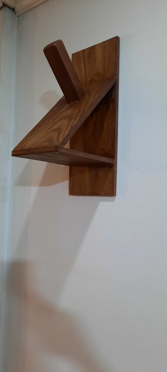 ahşap el yapımı ceviz rengi kasklık - Görsel 2