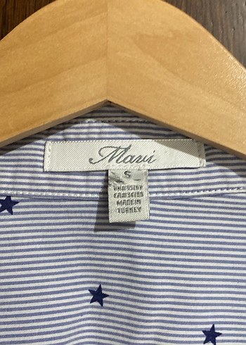 Mavi Yıldızlı Pamuklu Uzun Kollu Gömlek - Görsel 2