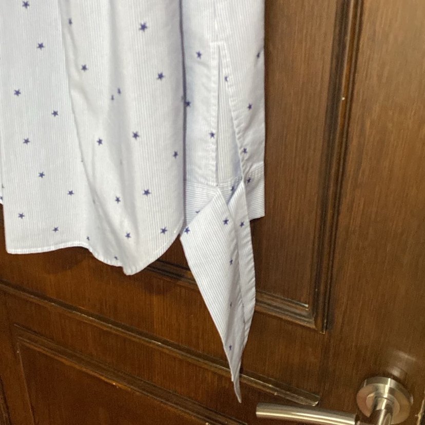 Mavi Yıldızlı Pamuklu Uzun Kollu Gömlek - Görsel 4