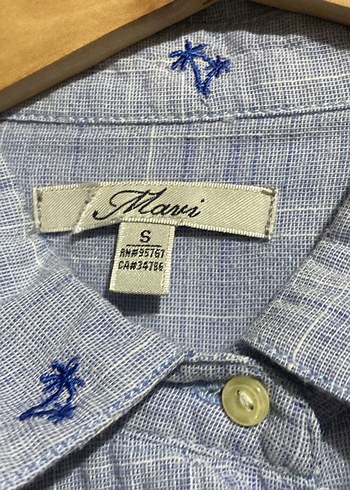 Mavi Pamuklu Uzun Kollu Gömlek - Görsel 2