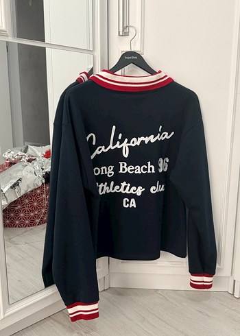 Polo yaka nakışlı Kadın kalın Sweatshirt - Görsel 2