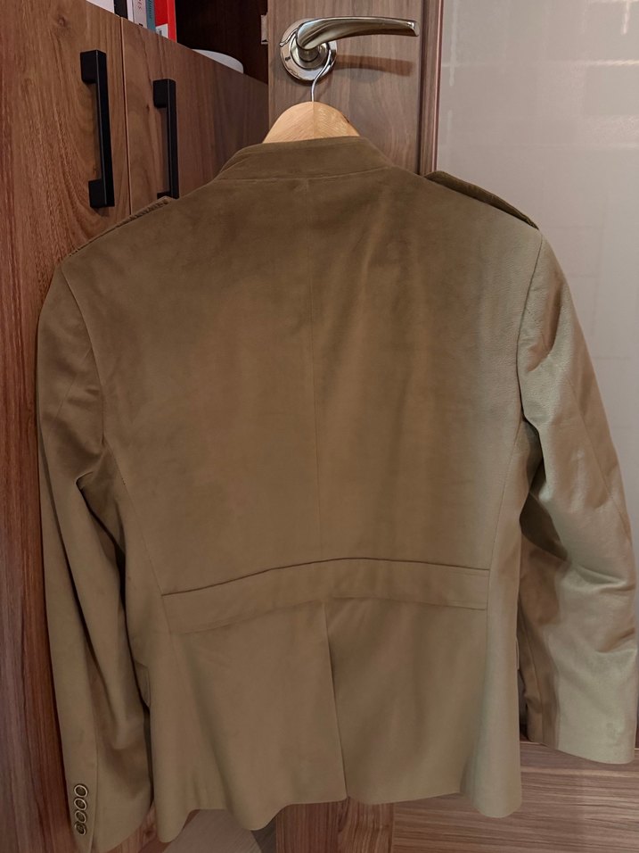 Haki / Vizon Ton Askeri Stil Ceket - Erkek - Görsel 2