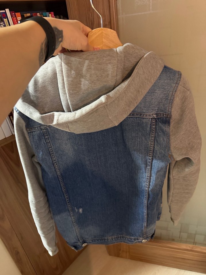 ZARA MAN Kapüşonlu Jean Ceket - Görsel 2