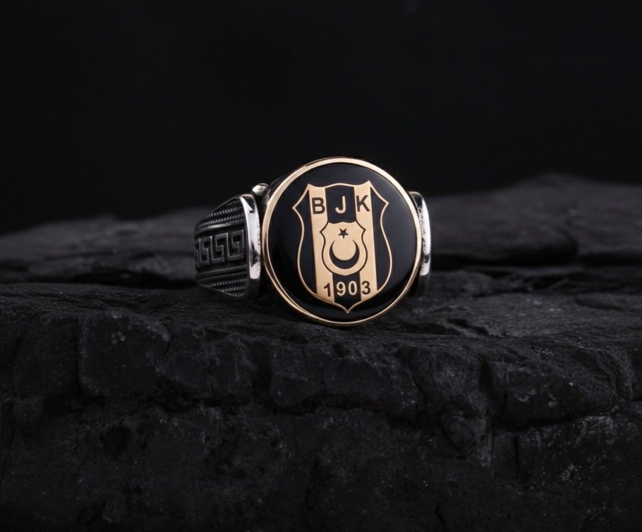 Erkek Siyah BJK Yüzük - Görsel 2
