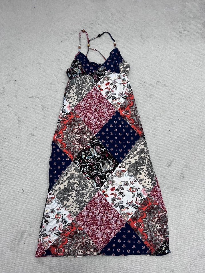 Çok Renkli Bohem Uzun Askılı Elbise - Görsel 3