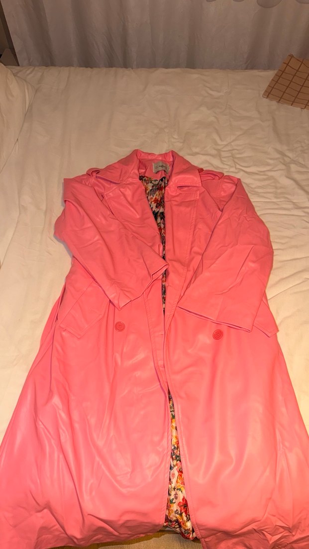 Pembe Midi Kadın Trençkot - Görsel 4