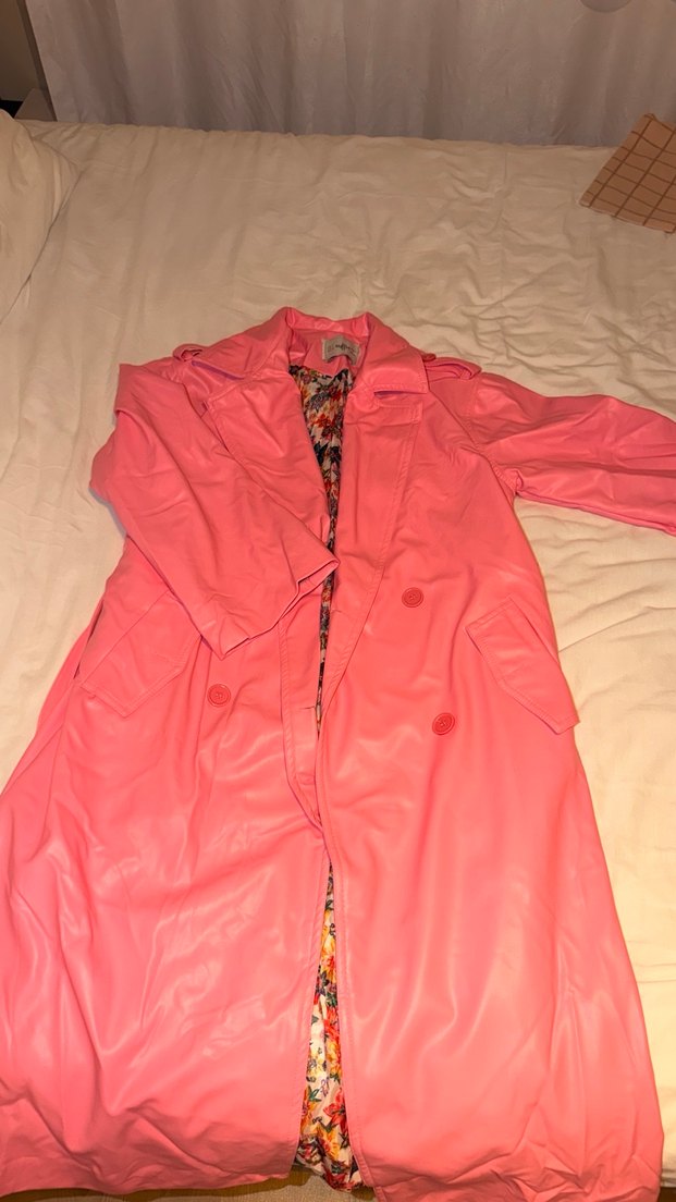 Pembe Midi Kadın Trençkot - Görsel 5