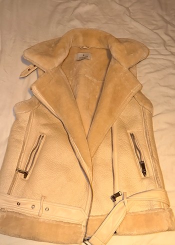 Bej Kadın Kolsuz Midi Kaban - Görsel 4