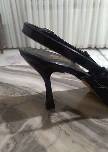 Siyah Parlak Yılan Desenli Stiletto Topuklu Kadın Ayakkabı - Görsel 5