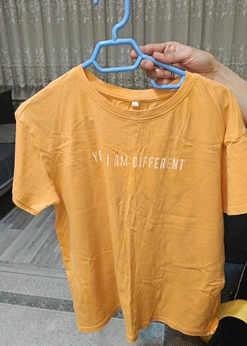 Sarı Kadın Tişörtü, Kısa Kollu, Salaş - Görsel 2