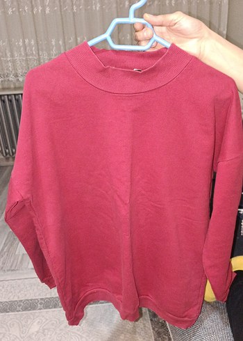 Kadın Kırmızı Salaş Sweatshirt - Görsel 2