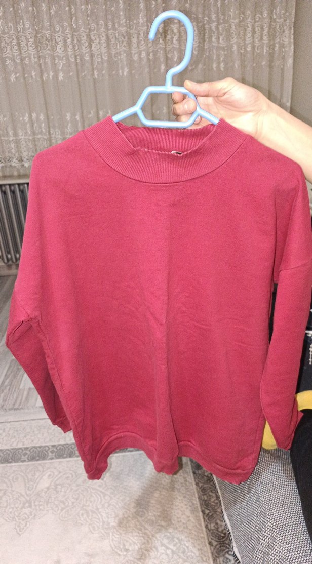 Kadın Kırmızı Salaş Sweatshirt - Görsel 2