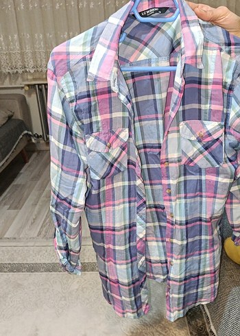 Düğmeli Uzun Kollu Pamuklu Kadın Gömlek - Görsel 2