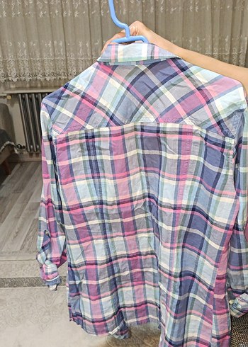 Düğmeli Uzun Kollu Pamuklu Kadın Gömlek - Görsel 4