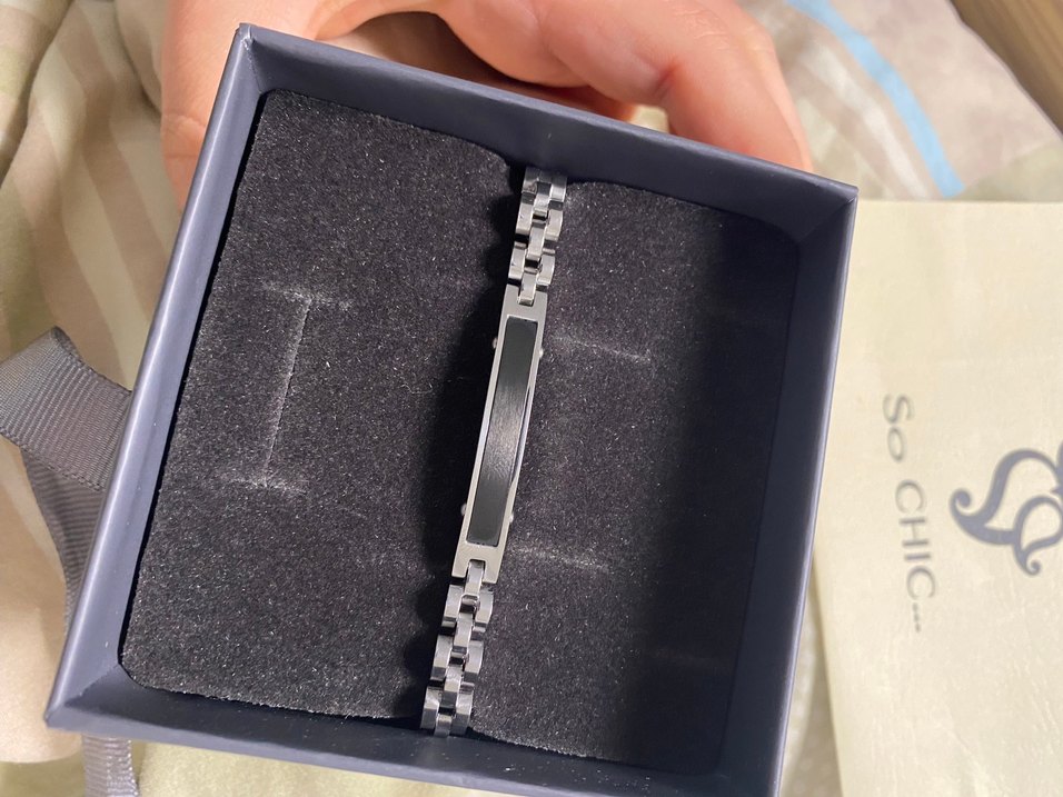 So Chic Siyah Minimalist Erkek Bileklik - Görsel 2