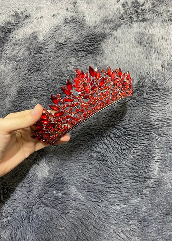 Kırmızı Pul Detaylı Taç kına tacı - Görsel 5