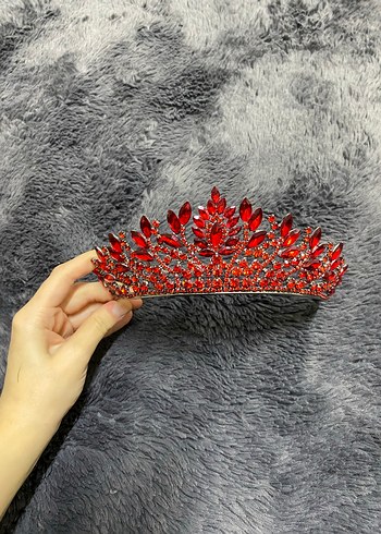 Kırmızı Pul Detaylı Taç kına tacı - Görsel 7