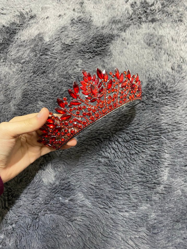 Kırmızı Pul Detaylı Taç kına tacı - Görsel 5