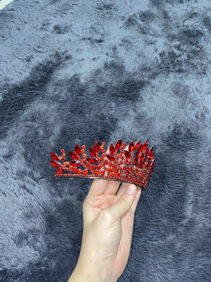 Kırmızı Pul Detaylı Taç kına tacı - Görsel 2