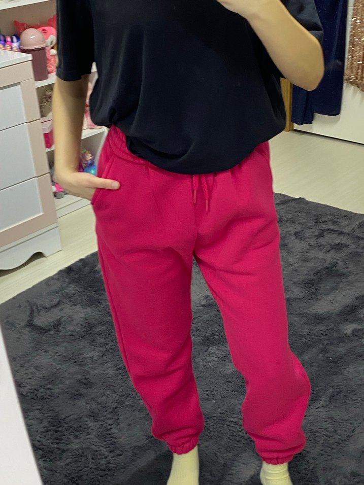 Rahat Kesim Pembe Midi Sweatpant - Görsel 2