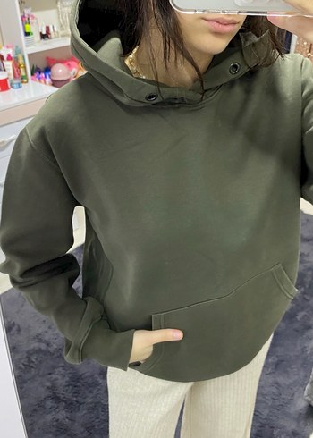 haki renk  sweatshirt - Görsel 2