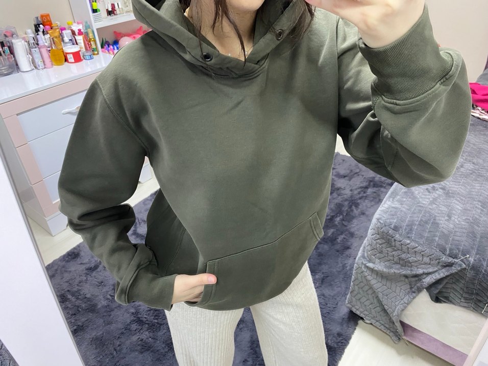 haki renk  sweatshirt - Görsel 3