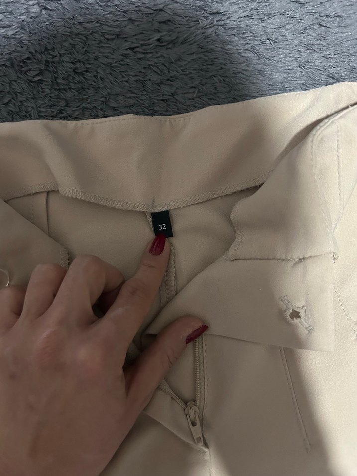 Bej Midi Kadın Kumaş Pantolon - Görsel 2