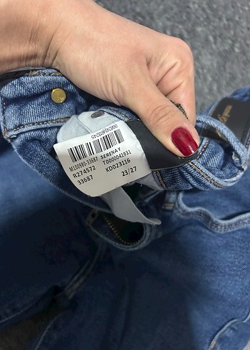 Kadın Mavi Dar Kesim Denim Pantolon - Görsel 3