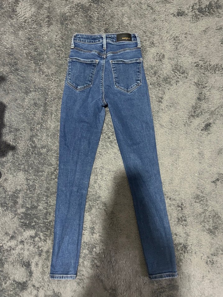 Kadın Mavi Dar Kesim Denim Pantolon - Görsel 5