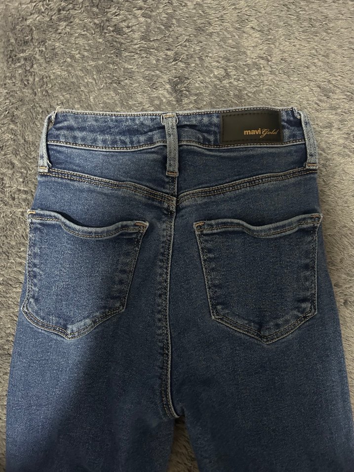 Kadın Mavi Dar Kesim Denim Pantolon - Görsel 2