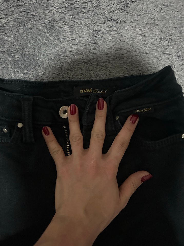 Siyah  Dar Kesim Kadın Kot Pantolon - Görsel 5