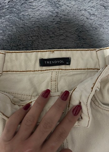 Krem mom jean - Görsel 2