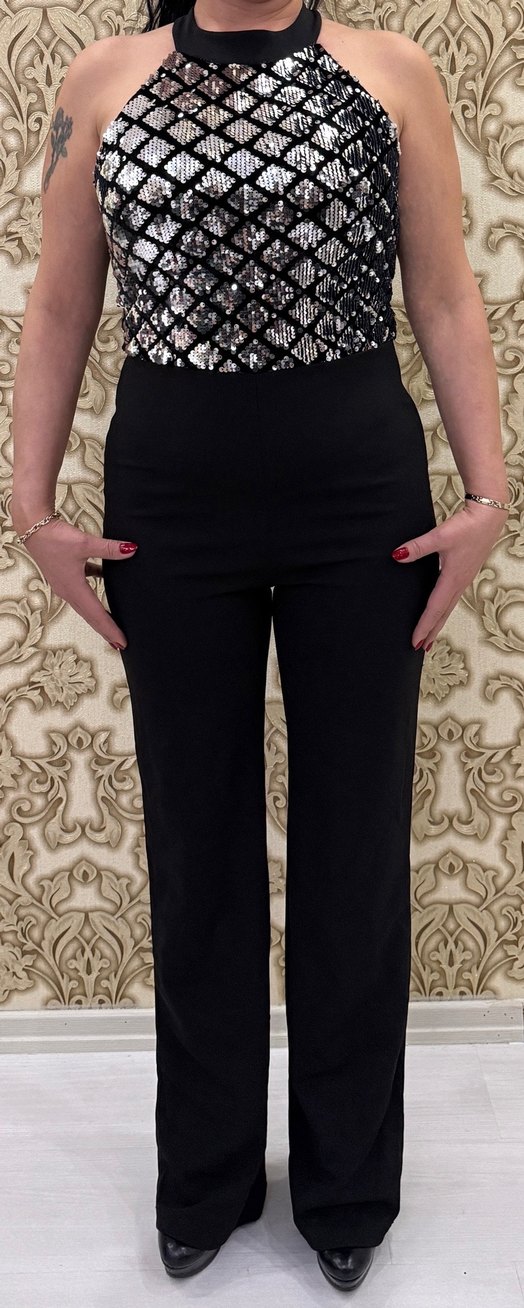 Siyah Pullu Tulum - Görsel 4