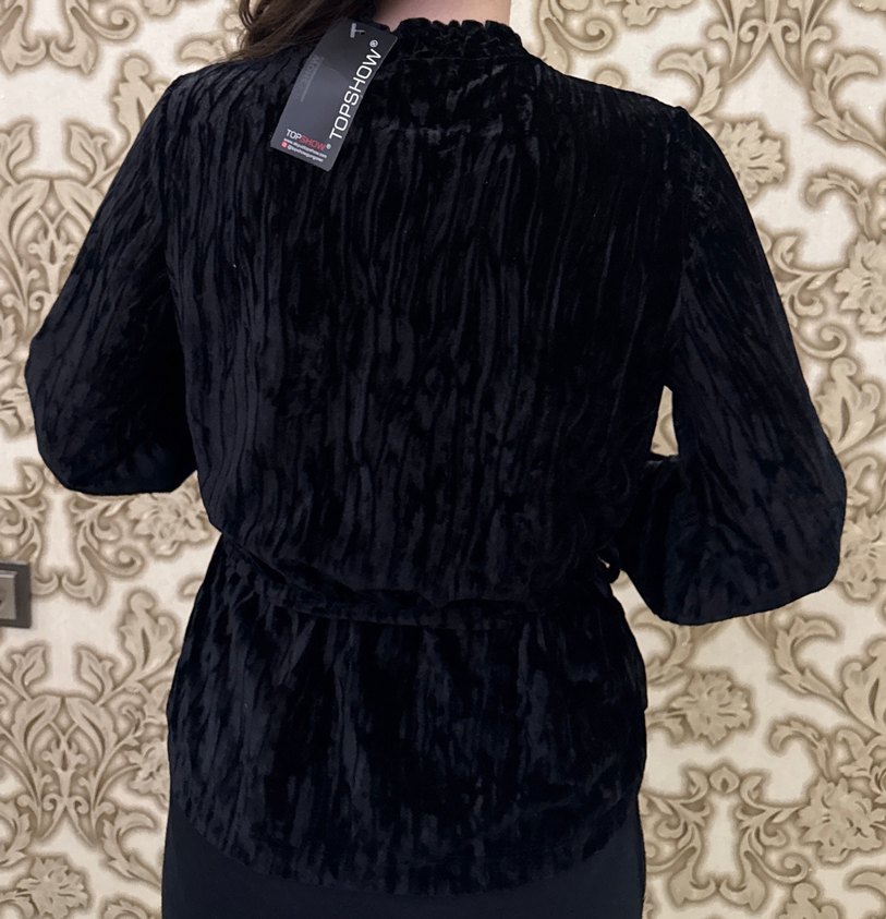 Kemerli Siyah Kadın Bluz - Görsel 3