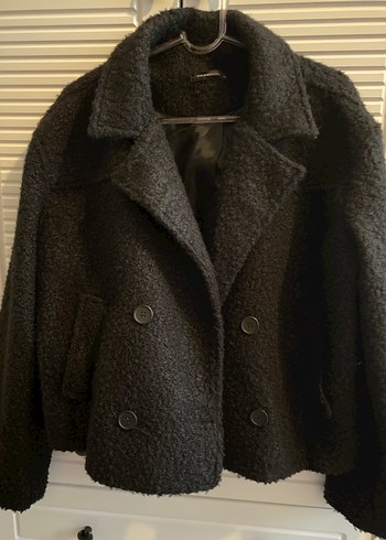 Siyah Düğmeli Midi Yün Kadın Kaban - Görsel 2