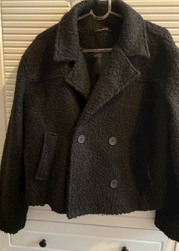 Siyah Düğmeli Midi Yün Kadın Kaban - Görsel 3