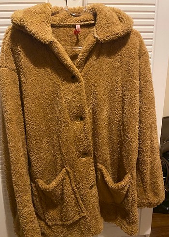 Düğmeli Kahverengi Midi Kadın Ceket - Görsel 2