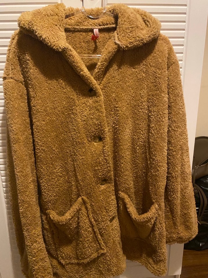 Düğmeli Kahverengi Midi Kadın Ceket - Görsel 2