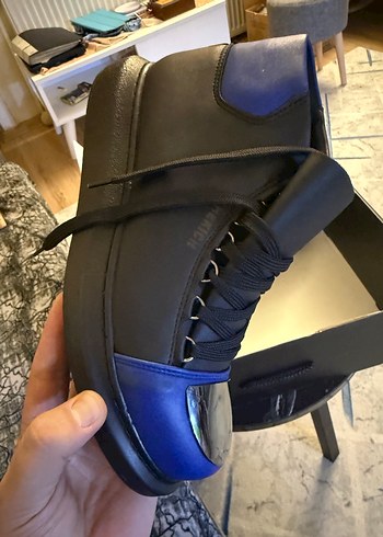 Koyu Mavi Tokalı Gotik Erkek Botu - Görsel 2