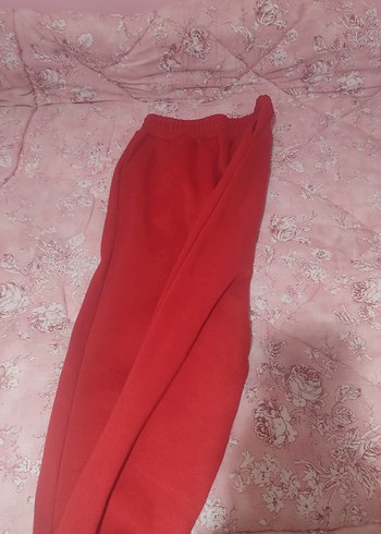 Kırmızı Rahat Kesim Kadın Eşofman Altı - Görsel 3