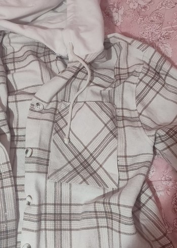 Kadın Ekose Kapüşonlu Gömlek - Görsel 2